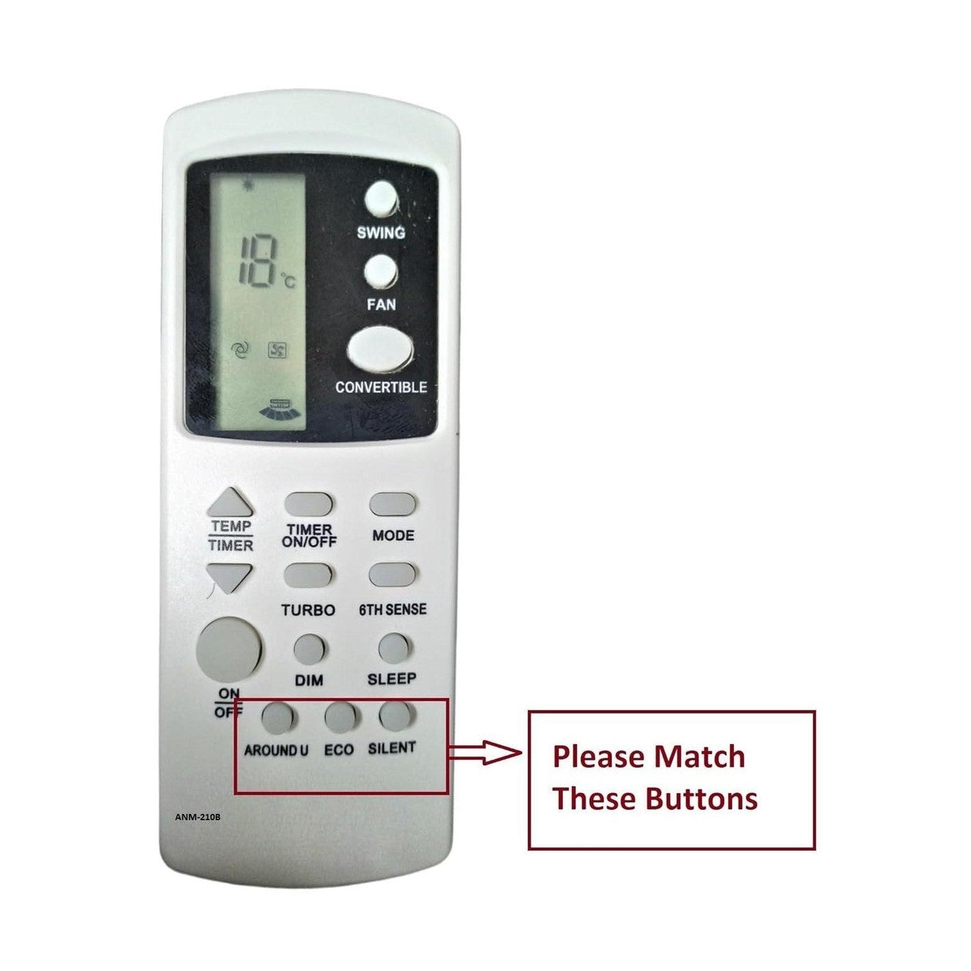 Whirlpool magicool ac remote for SAI18B39MC1 / SAI1850MCO/ SAI18E31FNCO / SAI17P33MCPO- ANM Remotes