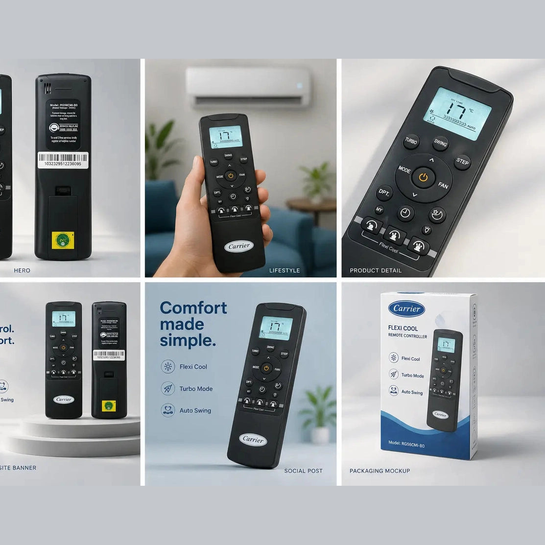 Carrier ac remote RG56CMI-B0 / RG56CMI-B1  - ANM Remotes
