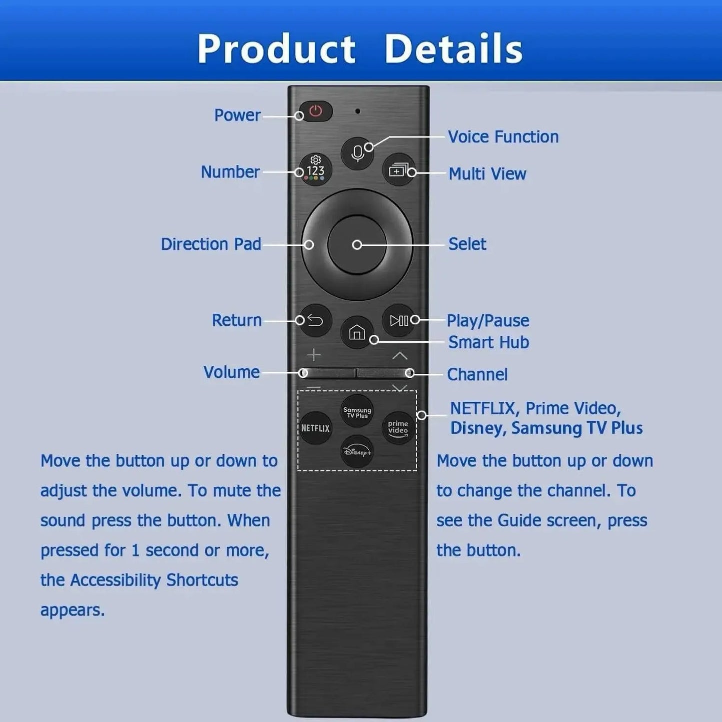 Voice Remote Control Compatible with Samsung Smart LED TV BN59-01385A for Samsung Smart 4K NEO QLED OLED TV- ANM Remotes