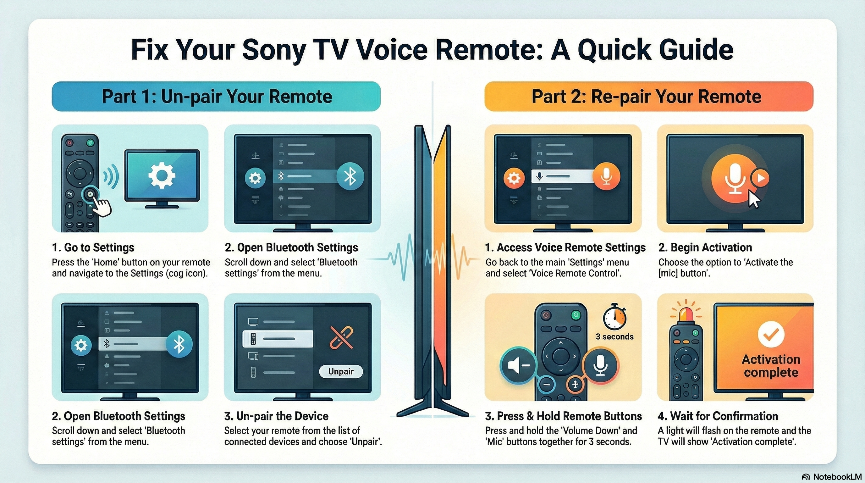Sony Tv Remote  RMF-TX800P / TX800U / TX900U / TX810P/ TX-811D / TX-820D ( Voice Command )