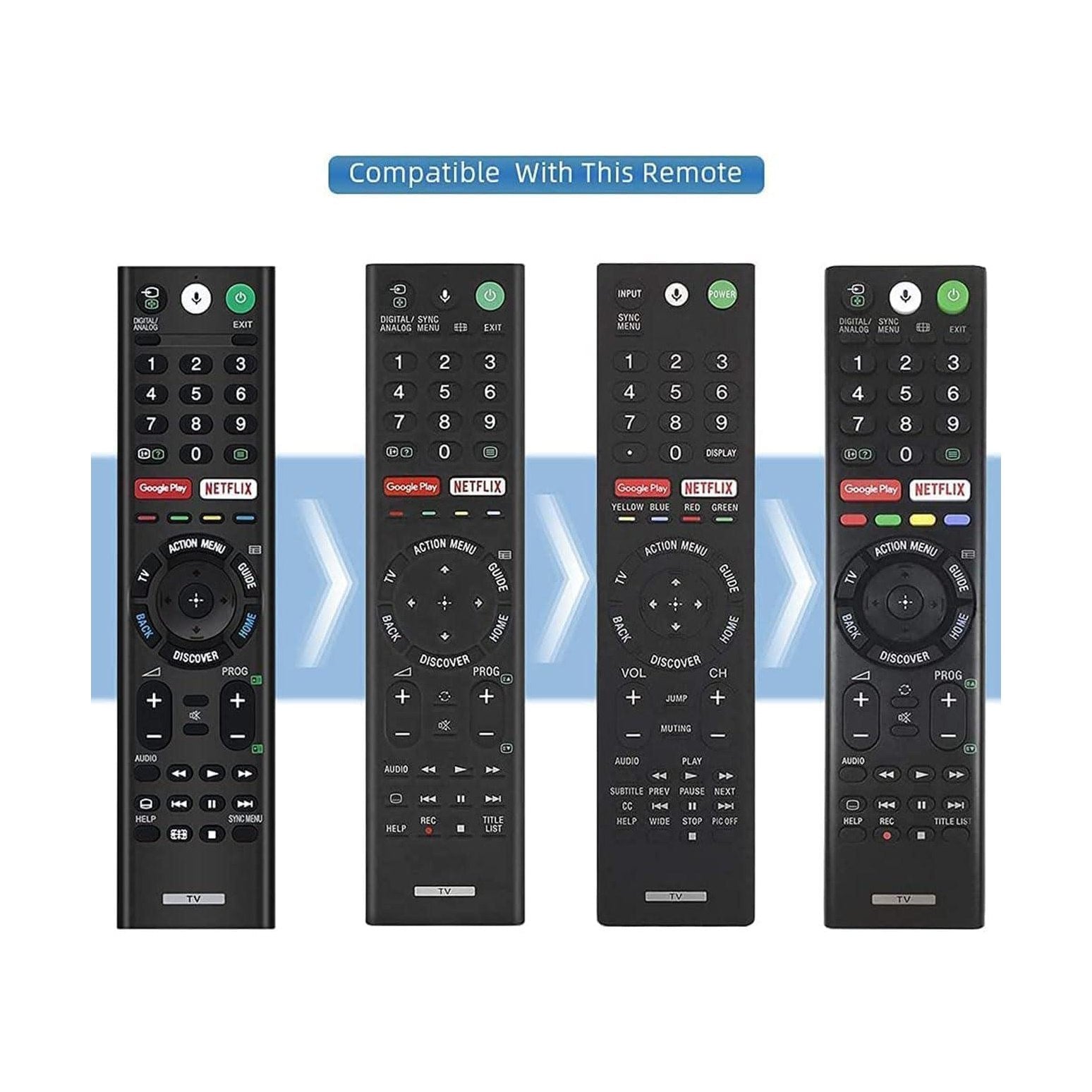 Sony 4K Smart tv remote Android Bravia RMF-TX200P RMF-TX200U RMF-TX200E RMF-TX300A RMF-TX310P - ANM Remotes