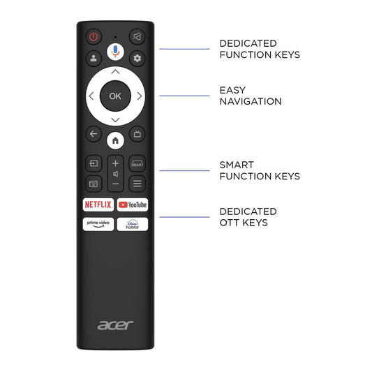 ANM remote compatible for ACER  Smart Tv / 4k - i series , H series , V series  ( Non-Voice )