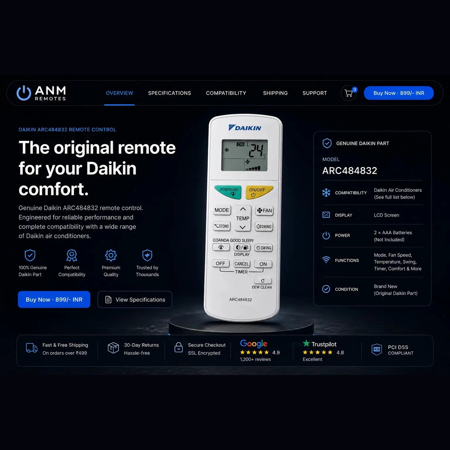 daikin original ac remote