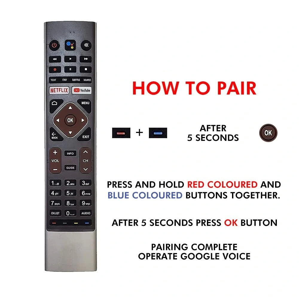 Haier tv Remote Control Original HTR-U27E Google Assistant, Bluetooth Voice Command Voice Working