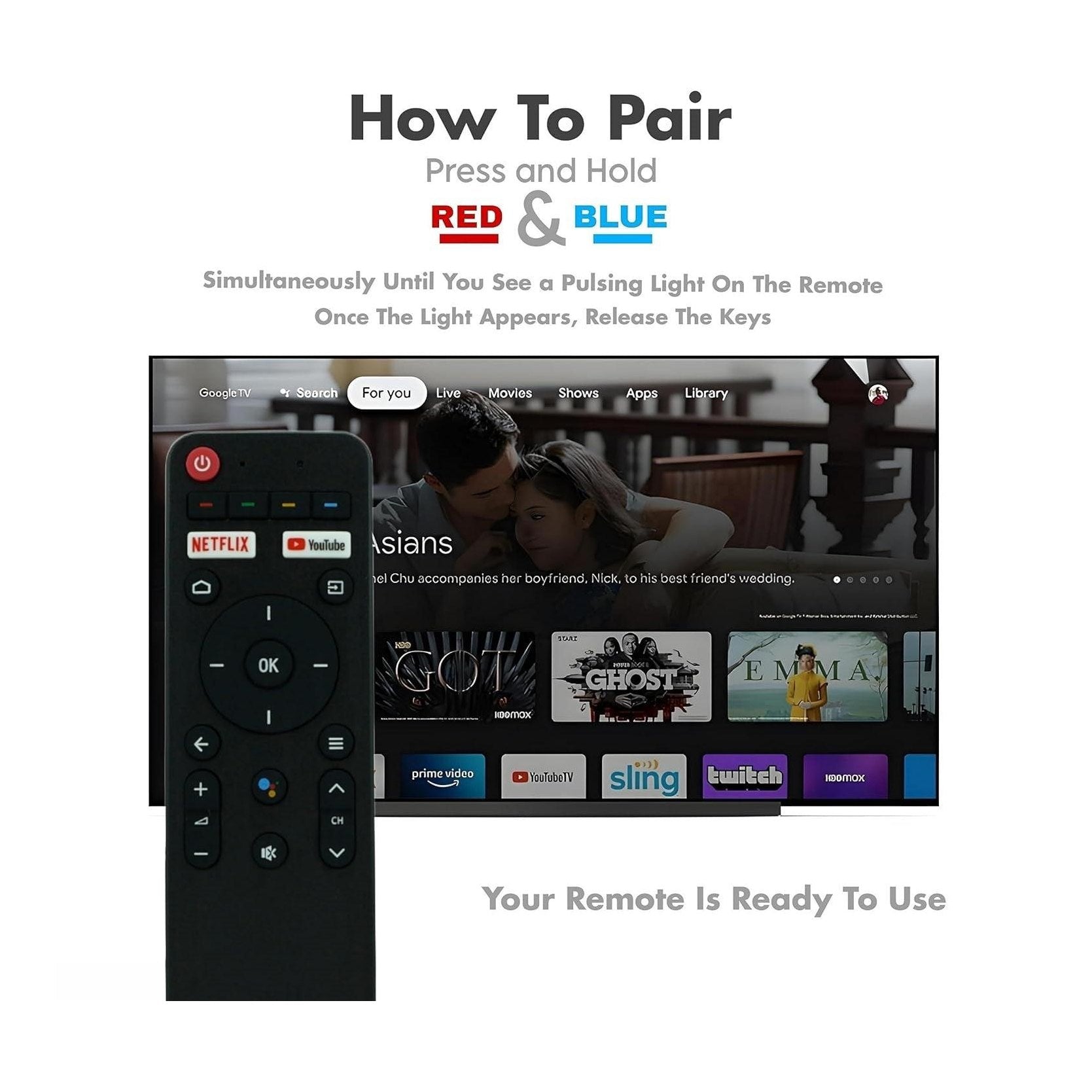 ANM Haier Tv Remote Original HTR-U28 Model Suitable for Smart Android 4K Led QLED FHD UHD Television with Voice Command - Pairing Must