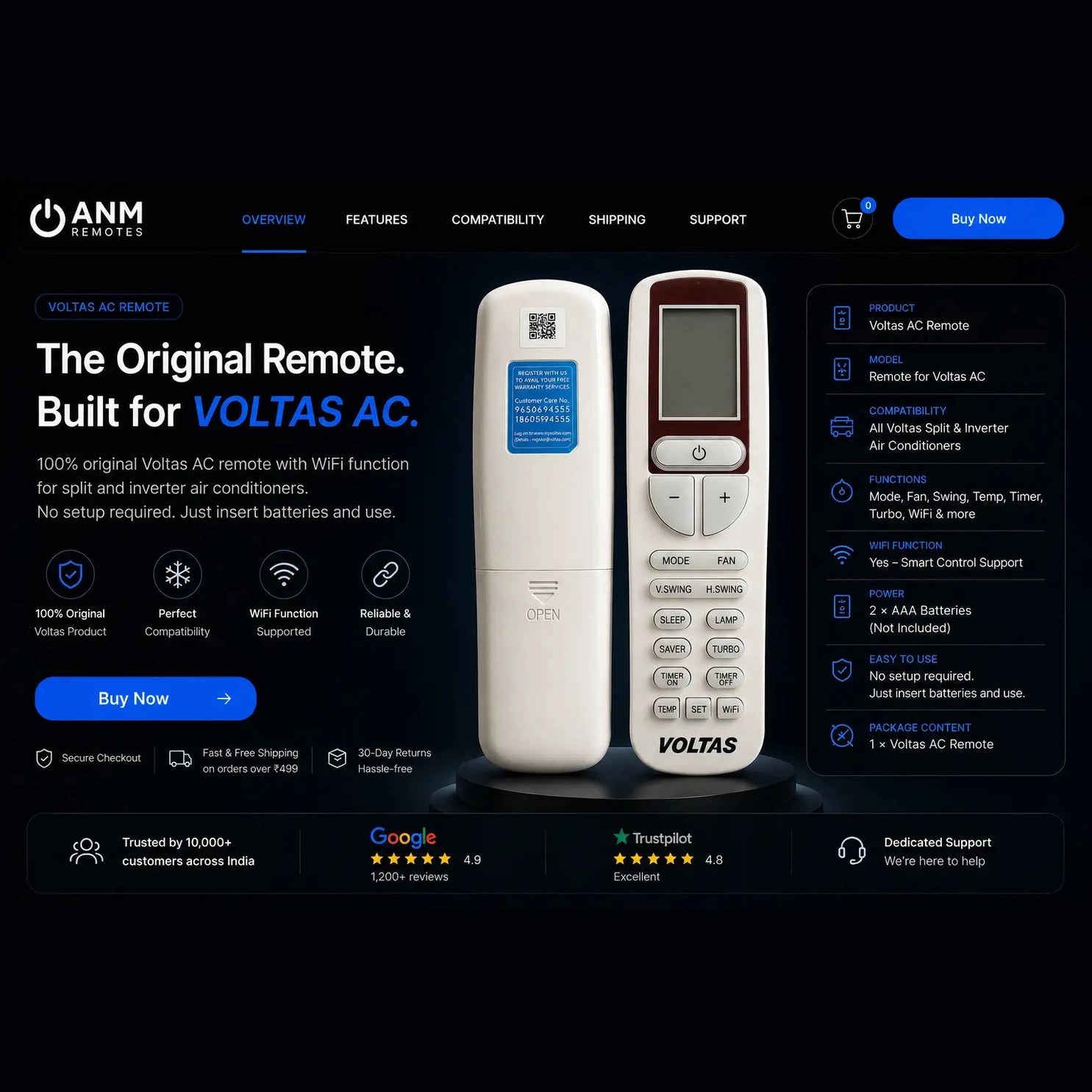 voltas original ac remote