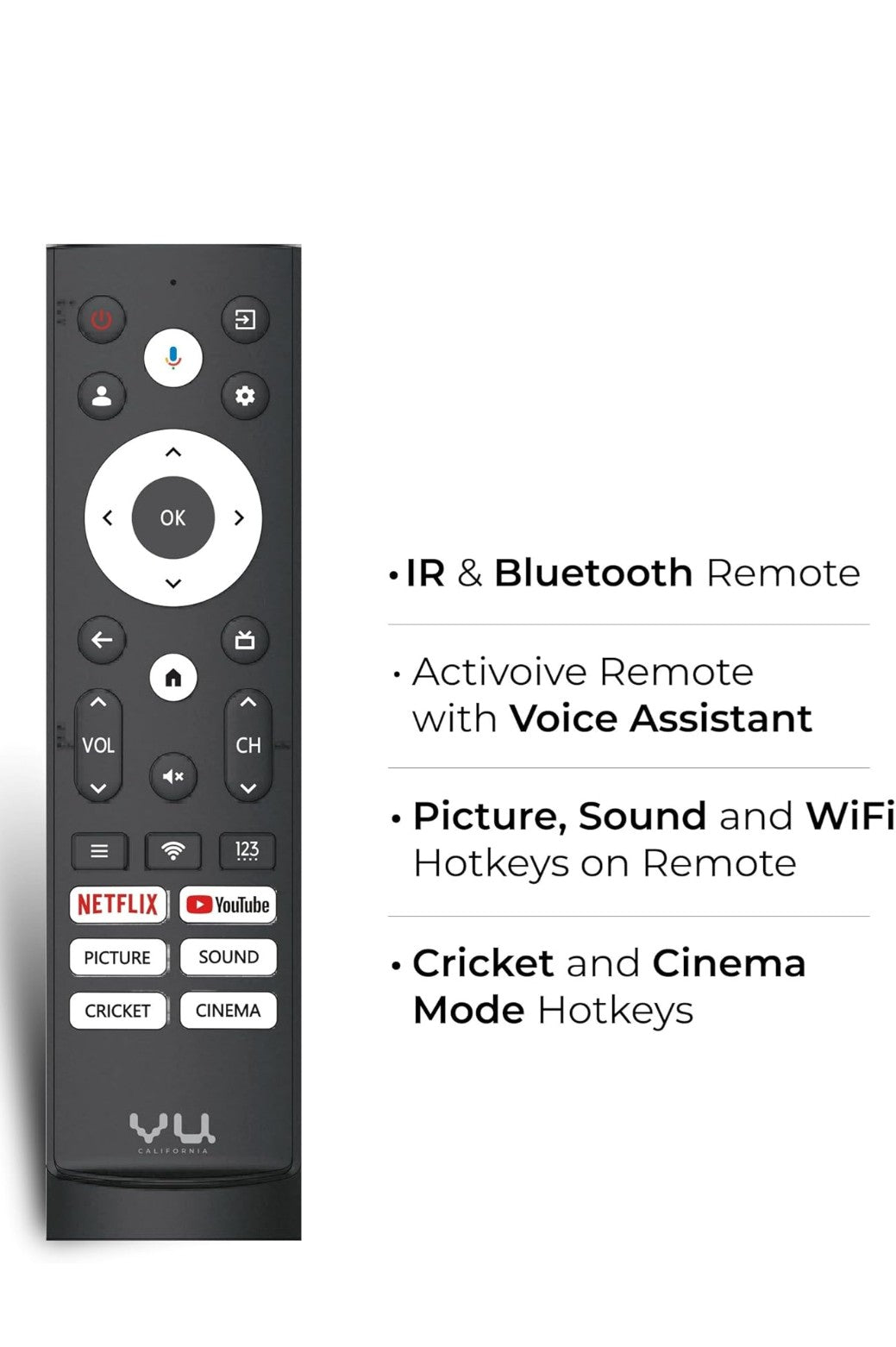 Vu GloQled tv remote